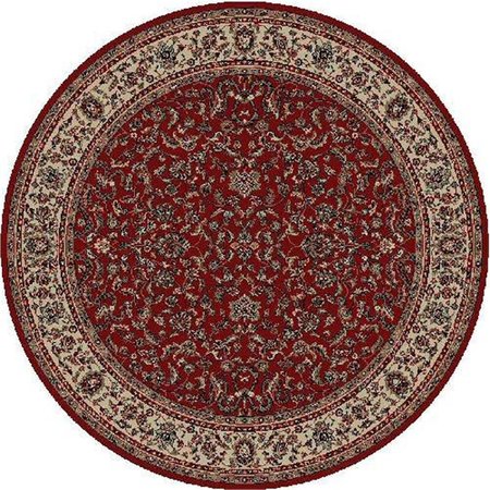 CONCORD GLOBAL 5 ft. 3 in. Persian Classics Kashan - Round, Red 20200